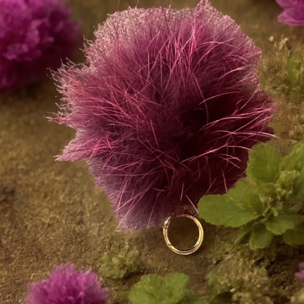 Michael Kors Merlot Fur Key Chain‎ & MK BAG CHARM